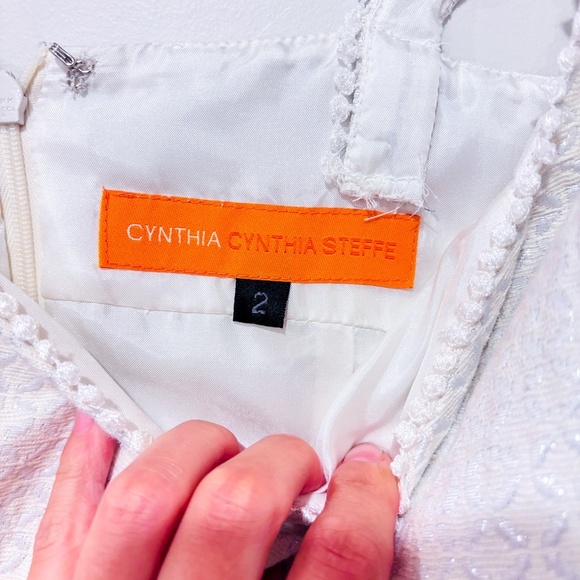 CYNTHIA CYNTHIA STEFFE Cream shiny dress - Picture 7 of 7